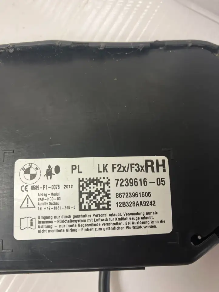 BMW 3 F30 F35 F31 (2012 - 2018) 7239616 Подушка безопасности сиденья — фото 4