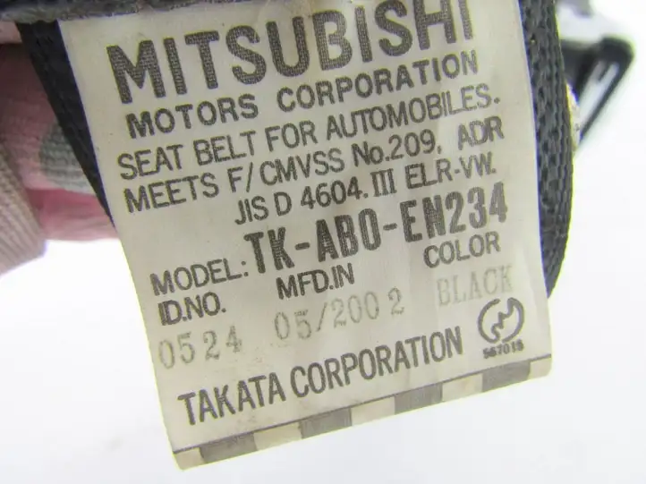 Mitsubishi Pajero (1999 - 2003) Задний ремень безопасности — фото 3