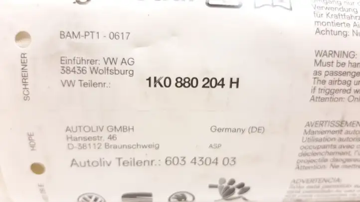 Skoda Octavia Mk2 (1Z) (2004 - 2013) 1K0880204H Подушка безопасности пассажира — фото 4