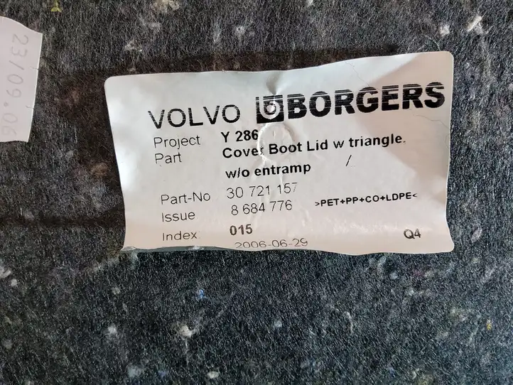 Volvo S80 (2006 - 2009) 30721157 Комплект обшивки крышки багажника — фото 3