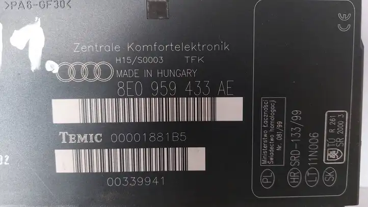 Audi A4 S4 B6 8E 8H (2000 - 2006) 8E0959433AE Модуль комфорта — фото 3