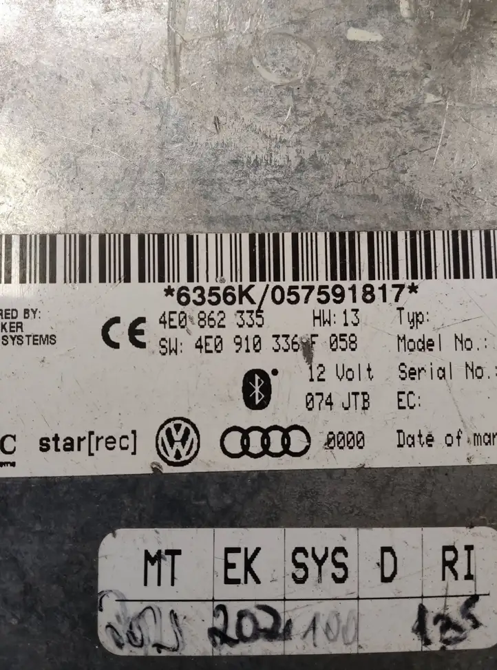 Audi A6 S6 C6 4F (2008 - 2011) 4E0862335 Bluetooth модуль — фото 2
