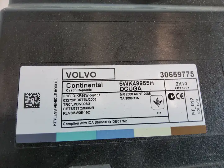 Volvo S60 (2010 - 2013) 30659775 Блок бесключевого доступа — фото 3