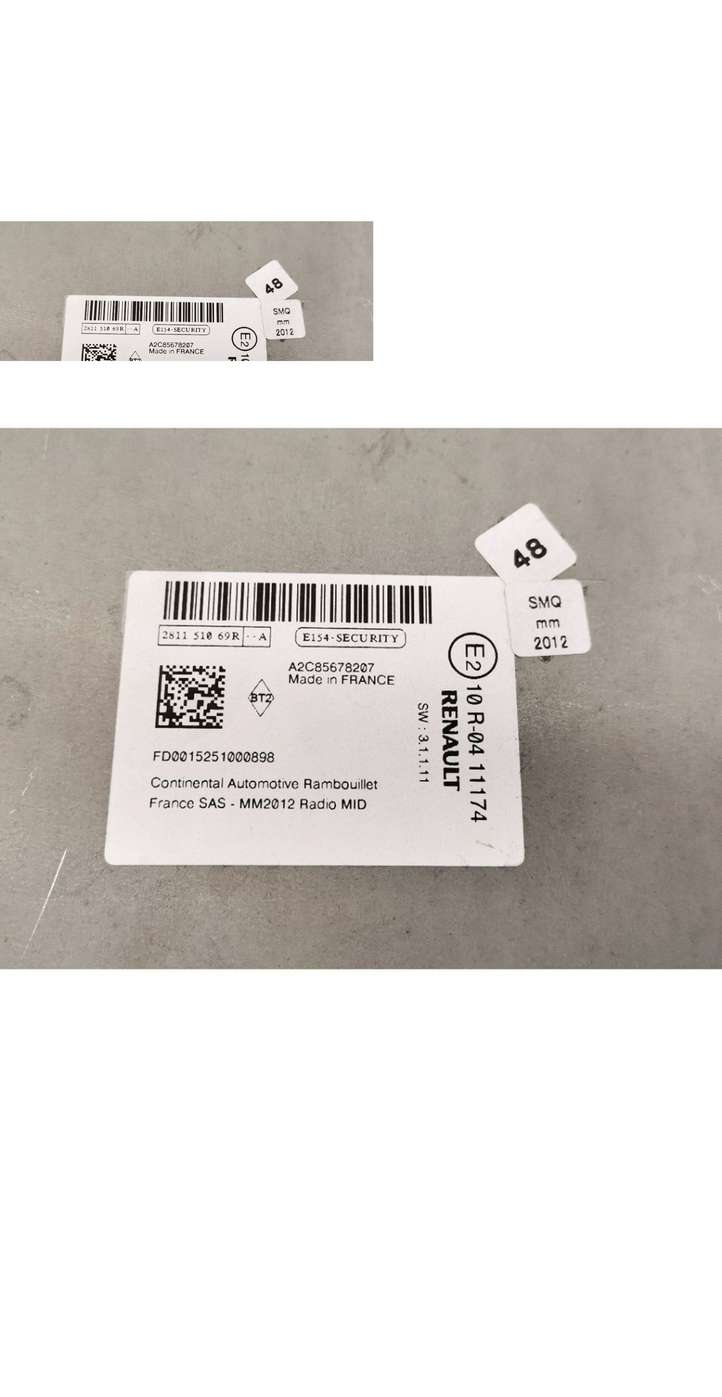 Renault ZOE (2012 - )  281151069R Радио/ проигрыватель CD/DVD / навигация