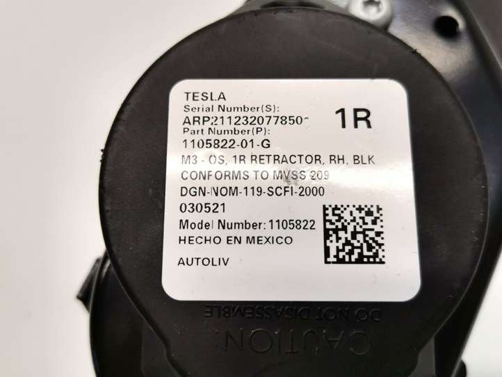 Tesla Model 3 (2017 - 2023)  1105822-01-G Передний ремень безопасности