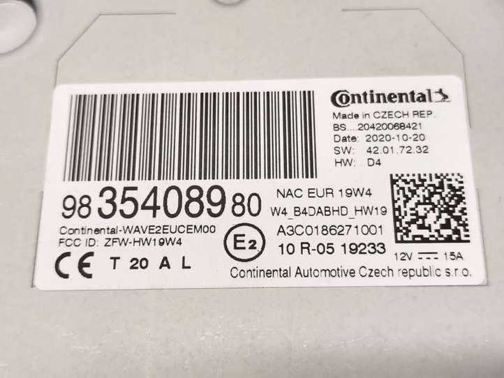 Peugeot 208 (2019 - )  9835408980 Радио/ проигрыватель CD/DVD / навигация