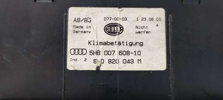 Audi A3/S3 8L (1996 - 2000)  8E0820043M Блок управления кондиционера воздуха / климата/ печки (в салоне)