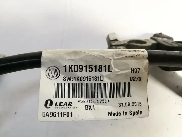 Audi A3/S3 8P (2008 - 2013) 1K0915181L Минусовой провод аккумулятора — фото 2
