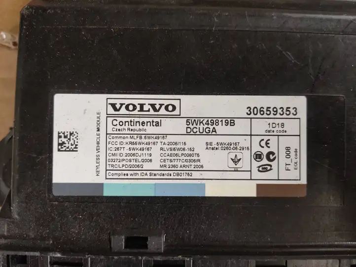Volvo XC60 (2008 - 2013) 30659353 Блок бесключевого доступа — фото 2