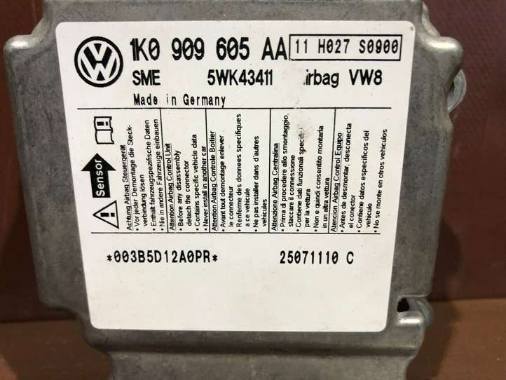 Skoda Octavia Mk2 (1Z) (2004 - 2013)  1K0909605AA Блок управления надувных подушек
