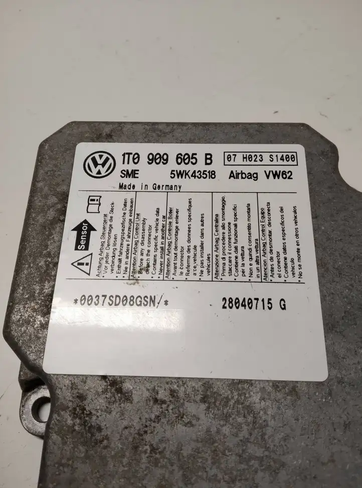 Volkswagen Touran I (2003 - 2010) 1T0909605B Датчик удара SRS — фото 6
