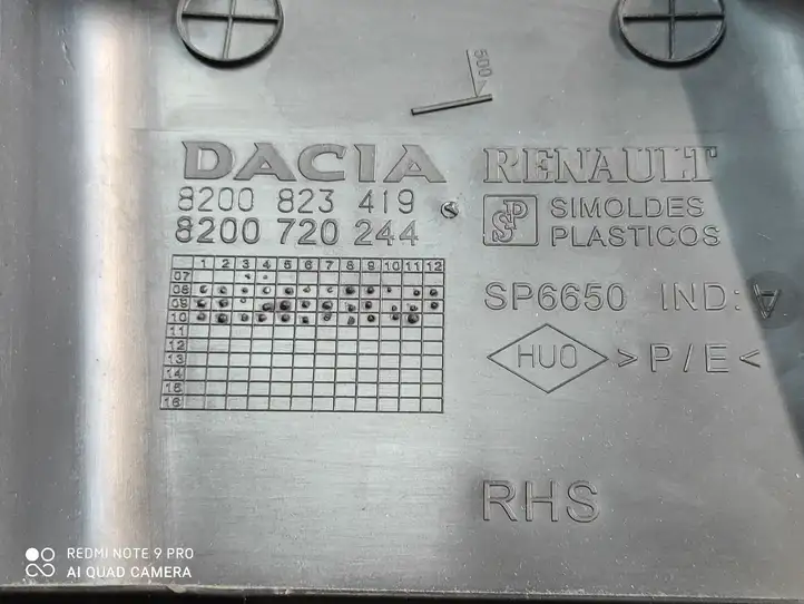 Dacia Duster (2010 - 2017) 8200823419 Обшивка стойки A — фото 2