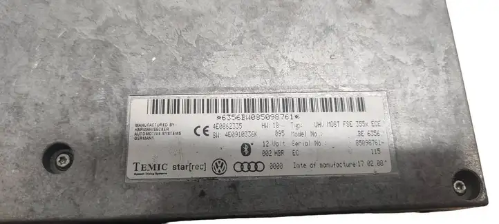 Audi A8 S8 D3 4E (2005 - 2007) 4E0862335 Прочие блоки управления — фото 2
