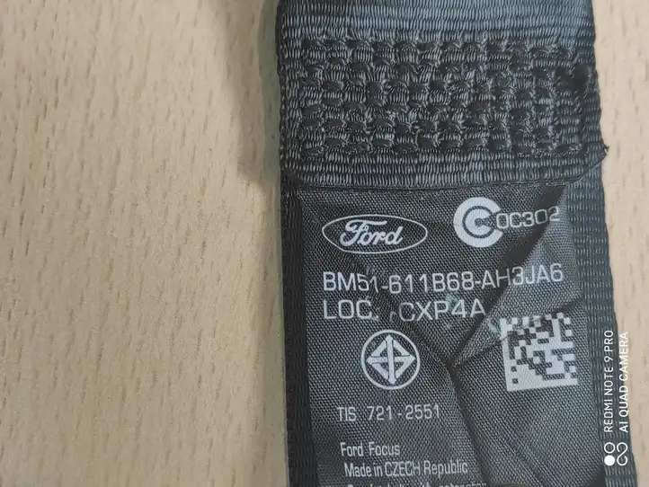 Ford Focus (2015 - 2019) BM51611B68AH3JA6 Задний ремень безопасности — фото 2