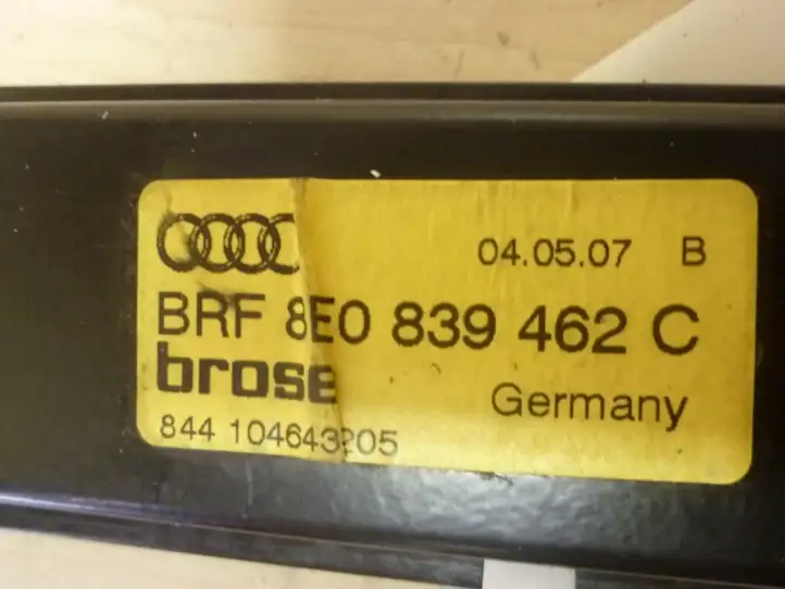 Audi A4 S4 B7 8E 8H (2004 - 2009) 8E0839462C Стеклоподъемник передней двери (комплект) — фото 3