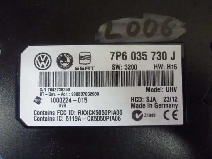 Volkswagen PASSAT B7 (2011 - 2014) 7P6035730J Bluetooth модуль — фото 2