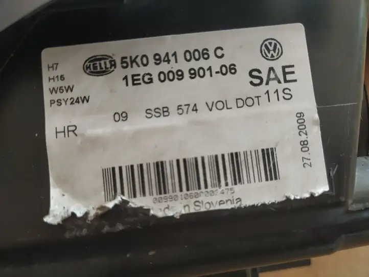 Volkswagen Golf VI (2009 - 2013) 5K0941006CDEIN5K0941005CKAIR Передняя фара — фото 1