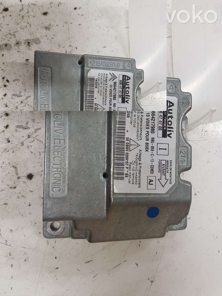Citroen C4 Picasso (2006 - 2013)  9664217980 Блок управления надувных подушек