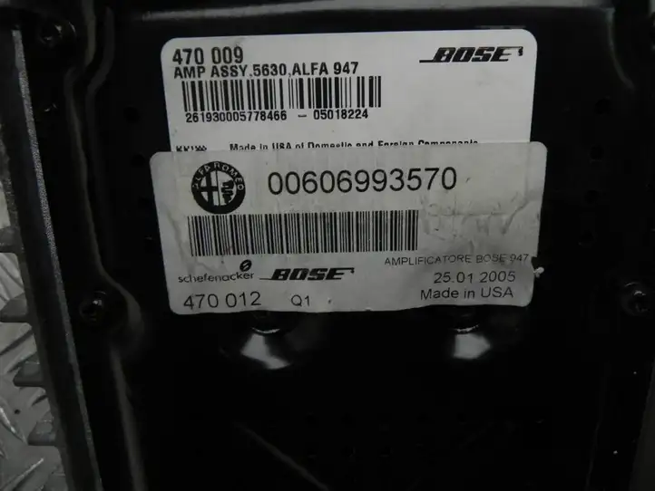 Alfa Romeo GT (2003 - 2010) 00606993570 Усилитель звука — фото 3