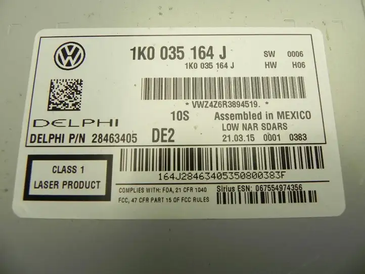 Volkswagen Jetta VI (2011 - 2018) 1K0035164J Магнитола / мультимедийная система — фото 2