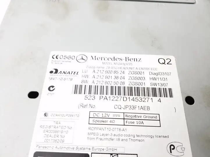 Mercedes-Benz E W212 (2009 - 2016) A2129008524 Магнитола / мультимедийная система — фото 5