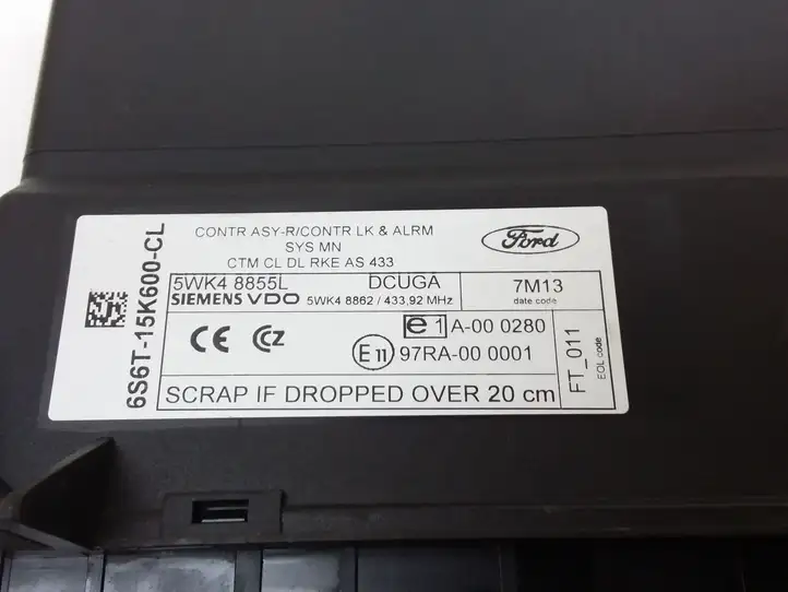 Ford Fiesta (2006 - 2008) 6S6T15K600CL Модуль комфорта — фото 6