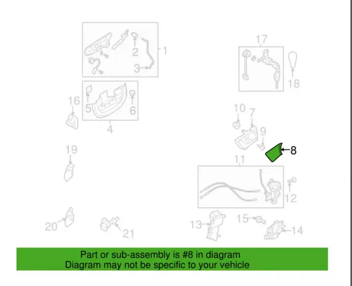 Subaru Outback (2007 - 2009) 61120AG00AJC Накладка ручки задней двери — фото 3