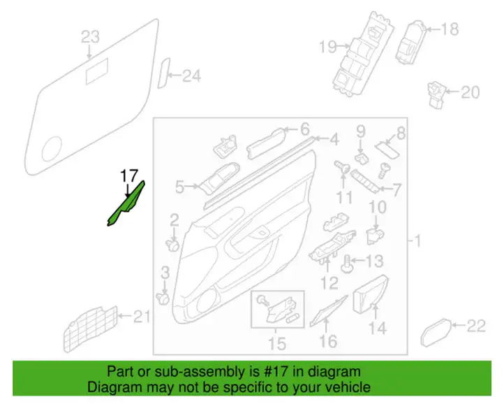 Subaru Legacy (2003 - 2009) 94251AG04A Прочая отделка передней двери — фото 2