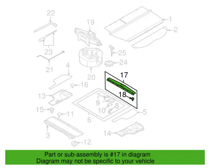 Subaru Outback (2003 - 2007) 95073AG04AJC Отделка порога багажника — фото 2