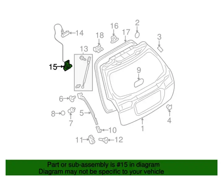 Subaru Legacy (2003 - 2009) 63032AG001 Замок крышки багажника — фото 5