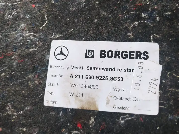 Mercedes-Benz E W211 (2002 - 2009) A2116909225 Боковая обшивка багажника — фото 3