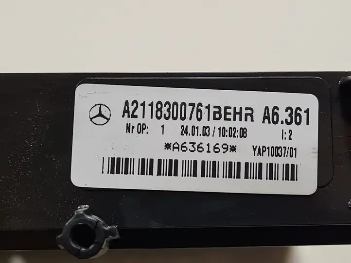 Mercedes-Benz E W211 (2002 - 2009) A2118300761 Электрический отопитель салона — фото 3