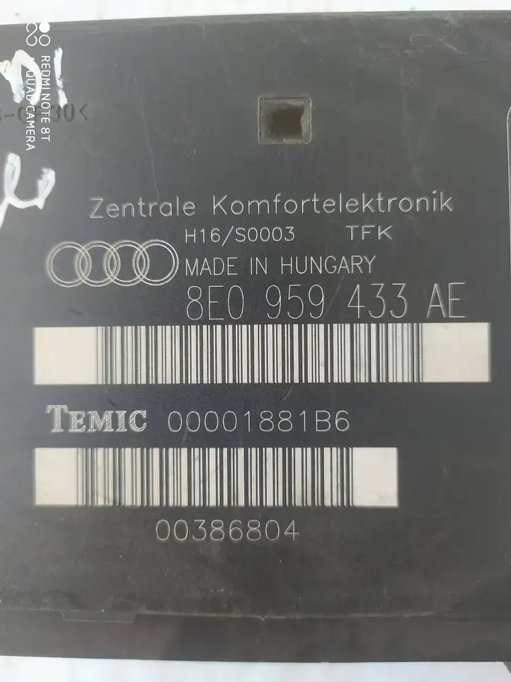 Audi A4 S4 B6 8E 8H (2000 - 2006) 8E0959433AE Модуль комфорта — фото 3
