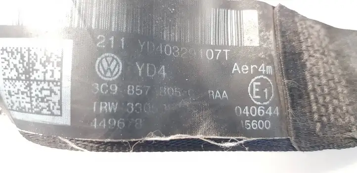 Volkswagen PASSAT B6 (2005 - 2010) 3C9857805G Задний ремень безопасности — фото 3