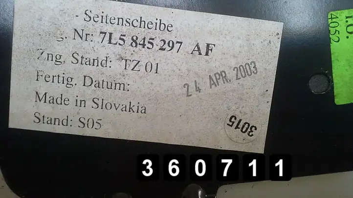 Porsche Cayenne (9PA) (2002 - 2010) 7L5845297AF as2 Заднее боковое стекло — фото 5