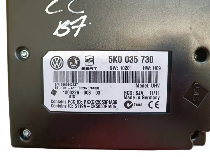 Skoda Octavia Mk2 (1Z) (2004 - 2013) 5K0035730 Bluetooth модуль — фото 2