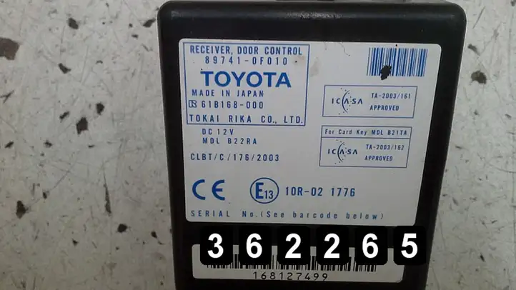 Toyota Corolla Verso AR10 (2004 - 2009) # 897410F010 61B168000 Блок управления двигателем (ЭБУ) — фото 5