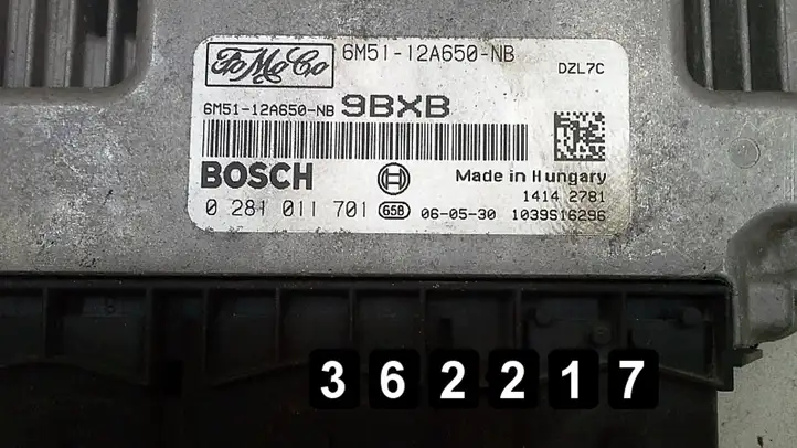 Ford Focus C-MAX (2003 - 2010) # 1600tdci 6m5112a650nb 0281011701 Блок управления двигателем (ЭБУ) — фото 5