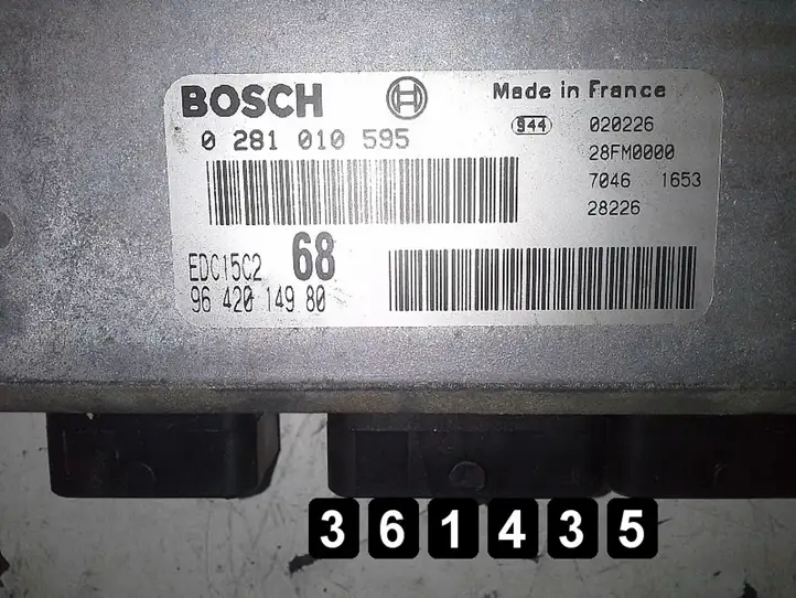 Citroen Xsara Picasso (1999 - 2012) 2000HDI 0281010595 9642014980 Блок управления двигателем (ЭБУ) — фото 3