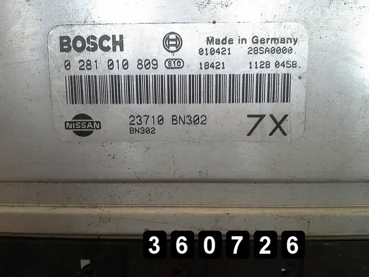 Nissan Almera (2000 - 2006) 2200td 0281010809 23710bn302 Блок управления двигателем (ЭБУ) — фото 4