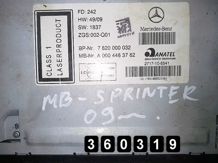 Mercedes-Benz Sprinter W906 (2006 - 2018) 7620000032 A0004463762 Магнитола / мультимедийная система — фото 8