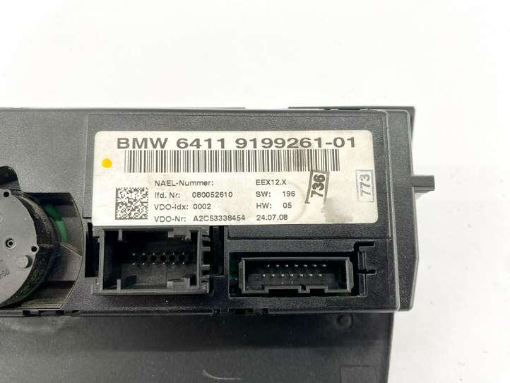 BMW 3 E92 E93 (2005 - 2014)  9199261 Блок управления кондиционера воздуха / климата/ печки (в салоне)