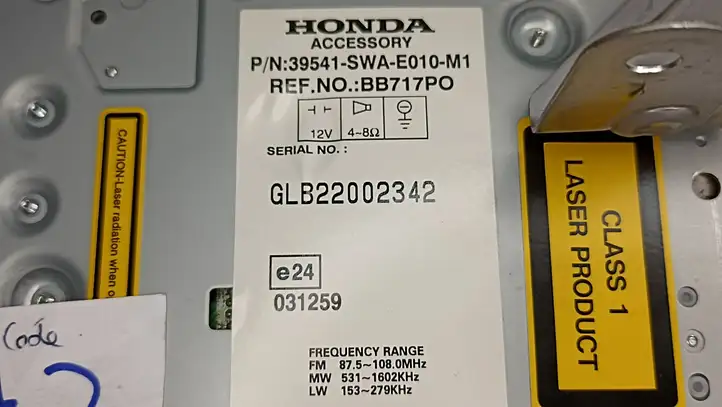 Honda CR-V (2006 - 2009) 39541SWAE010M1 Магнитола / мультимедийная система — фото 12