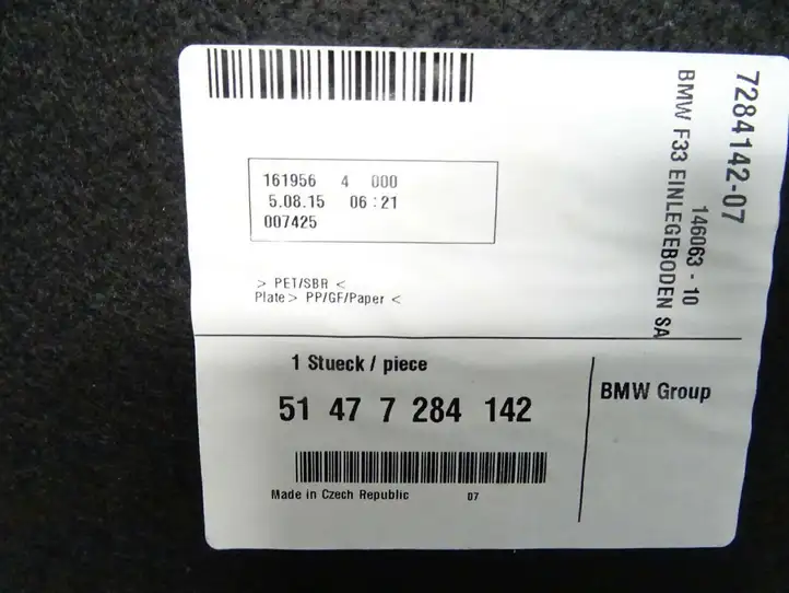 BMW M4 F82 F83 (2014 - 2020) 7284142 Прочая отделка багажника — фото 10
