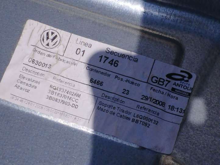 Volkswagen Polo (2005 - 2009)  6Q4837402AM Передний комплект электрического механизма для подъема окна