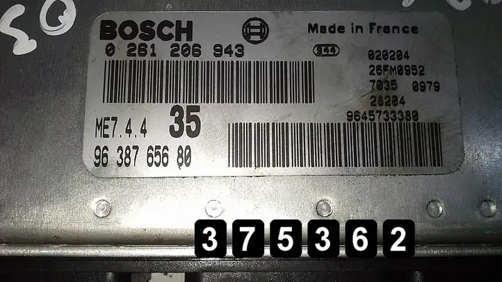 Peugeot 307 CC (2001 - 2005) 1600b 9638765680 0261206943 Блок управления двигателем (ЭБУ) — фото 4