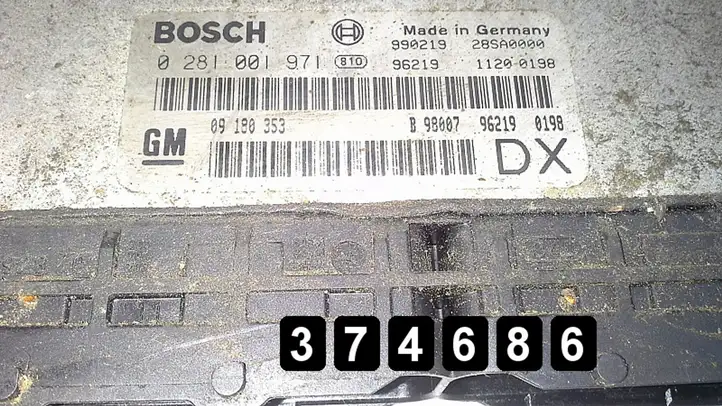 Opel Astra G (1998 - 2004) 2000d .09180353 0281001971 Блок управления двигателем (ЭБУ) — фото 4