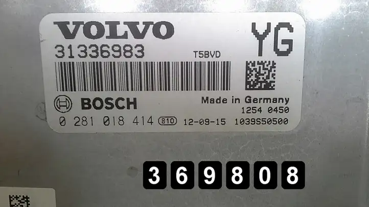 Volvo XC60 (2008 - 2013) # 2400TD 31336983 0281018414 Блок управления двигателем (ЭБУ) — фото 5