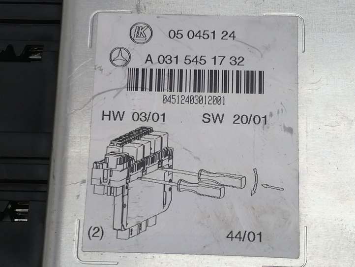 Mercedes-Benz S W220 (1998 - 2006)  A0315451732 Блок предохранителей