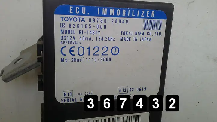 Toyota Previa (XR30, XR40) II (2000 - 2006) 2000d4d 89780-28040 Блок управления двигателем (ЭБУ) — фото 4